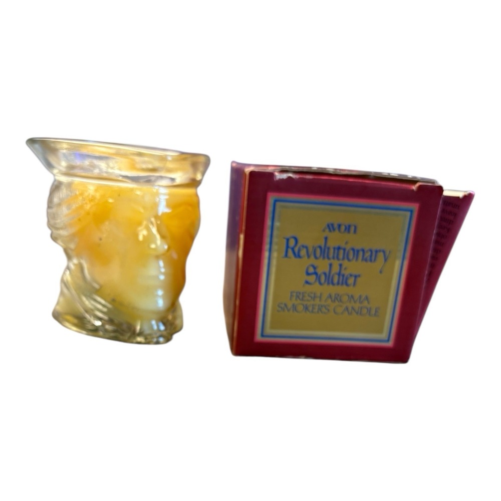 Avon Revolutionary Soldier‎ Smokers Candle w/ Box – Used Glass Mug